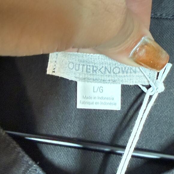 NEW Outerknown Jenson Jumpsuit Size L Black Utility Snap Button Short Sleeve - Picture 10 of 14